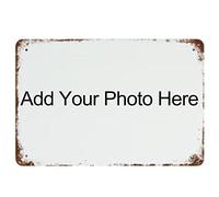 Custom Tin Sign with Your Own Image/Logo/Text, Personalized Tin Sign Vintage Custom Sign for Wall Outdoor, Indoor, Street, Office, Home,Bar Man Cave Decor (Horizontal-8x12 Inch)