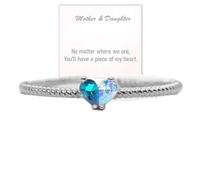 Custom Tiny Heart Birthstone Adjustable Ring-Christmas Gifts, 925 Sterling Silver 18k Gold 2 Birthstones Heart Rings, Dainty Stacking Mother Rings Daughter Ring, for Mom Wife Grandma (Silver)