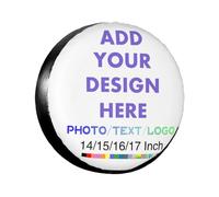 Custom Tire Cover Add Your Photo/Text/Logo Personalized Spare Tire Wheel Cover Waterproof Wheel Protectors for Car Truck Trailer 14-17 Inch