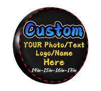 Custom Tire Cover, Personalised Picture Logo Text Spare Wheel Cover, Customized Waterproof Dust-Proof Universal Tire Protector for Many Vehicles (14 inch)