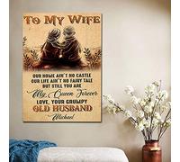 Custom to My Wife Our Home Ain't No Castle Gift for Wife Husband and Wife Family Home Decor Wall Art Poster Cute Sign Wall Decor Metal Sign Poster 8X12 Inches