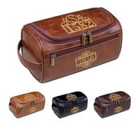 Custom Toiletry Bag for Men, Personalized PU Leather Travel Kit with Hanging Hook, Gift for Husband, Boyfriend, Dad, Father's Day