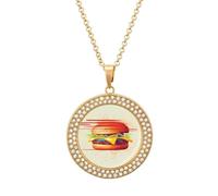 Custom Tomorrow I'll Start Running Picture Necklace Personalized Circle Chain Pendant Gold/Silver Photo Dog Tag Keepsake Necklaces Hip Hop Memorial Jewelry Gifts for Men Women, One size, Titanium