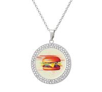 Custom Tomorrow I'll Start Running Picture Necklace Personalized Circle Chain Pendant Gold/Silver Photo Dog Tag Keepsake Necklaces Hip Hop Memorial Jewelry Gifts for Men Women, One size, Titanium