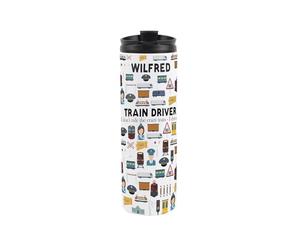 Custom Train Driver Travel Mug - Personalised Train Operator Gift - Reusable Stainless Steel Vacuum-Sealed Double-Walled Travel Flask 500ml (16 fl oz)