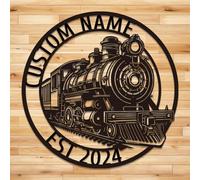Custom Train Metal Wall Decor,Train Split Letter Monogram Sign,Train Metal Sign, Personalized Train Metal Sign, Custom Train Sign, Railroad Sign,Train Gift (Train A)