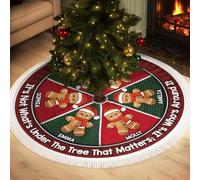 Custom Tree Skirt,It’s Not What’s Under The Tree That Matters Personalized Family Christmas T-ree Skirt,Custom Name Snowman Gingerbread Man T-ree Skirts,Personalized Xmas Holiday Party Gift