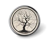 Custom Tree Without Leaves Lapel Pin Aluminum Alloy Button Badge Personalized Exquisite Brooch Classic Pin 1 Inch for Backpacks Hat Suit Jacket Clothing Decoration