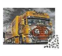 Custom Truck Art 1000-Piece Jigsaw Puzzle Yellow Excavator Construction Art - Classic Educational Game for Adults And Kids52x38cm/1000pcs