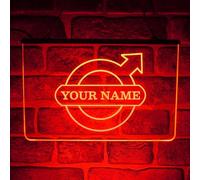 Custom Truck Driver Neon Light Up LED Sign - Personalised Name Plaque for Volvo Cabin or Lorry Dash - Unique Gift Ideas for Him (Red)