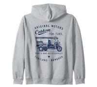 Custom Tuk Tuk Bangkok Ride Vintage Thailand Motors Design Zip Hoodie