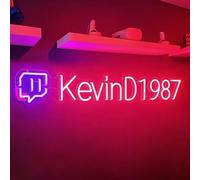 Custom Twitch Neon Sign, Personalized Gamer Tag LED Neon Light, Twitch Username Neon Live Streaming Sign Wall Decor Gift for Gamers, Social Media Streamers Influencers, Twitch Core Logo Business Sign