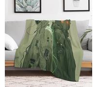 Custom Two Green Ghosts Flannel Fleece Throw Blanket 30x40 Inch Soft Cozy Throws for Couch Sofa Bed Farmhouse Blankets Comfort Decorative Bedtime Blanket Lightweight All Season Easy Care