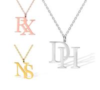 Custom Two Initial Necklace for Couples Best Friend Personalised Double Initials Necklaces for Women 2 Letter Necklace Birthday Gifts for Wife Initial Letter Pendant Necklace for Her Womens Jewellery