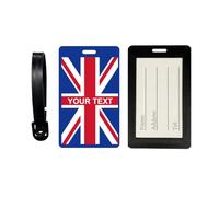 Custom UK Flag Suitcase Tags, Personalised Luggage Tag, Union Jack GB Great Britain