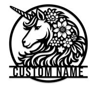 Custom Unicorn Metal Sign,Personalized Unicorn Lover Name Sign,Magical Daughter Room Decor,Gift For Little Girl,Kid Girl Nursery Decor,Reading Room Plaque (Style-A)