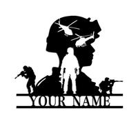 Custom US Soldier Military Metal Wall Art,Personalized Army Soldiers Silhouette Name Metal Sign,Soldier Military Metal Sign,Comrade-in-arms,retirement gifts,Soldier Rememberance Sign (Style G)
