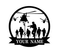 Custom US Soldier Military Metal Wall Art,Personalized Army Soldiers Silhouette Name Metal Sign,Soldier Military Metal Sign,Comrade-in-arms,retirement gifts,Soldier Rememberance Sign (Style F)