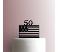 Custom USA American Flag Age Acrylic Cake Topper 3mm Thick Premium Laser Cut Cake Decoration for Birthday, Wedding, Baby Shower & Party Cakes Durable Reusable