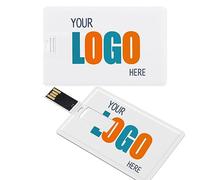 Custom USB Flash Drive 1GB 5 Pack, Credit Card Shaped Thumb Drives 1 GB Print with Your Logo as Branded Favorsd, Branding Made Easy with JBOS Personalized Memory Sticks