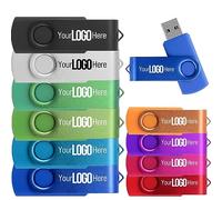 Custom USB Flash Drive 4GB 10 Pack, Customize USB Drives 4 GB Print with Logo Text or Image Customized Thumb Drives as Branded Favorsd, Branding Made with JBOS Personalized USB Sticks