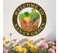 Custom Vegetable Garden Sign with Name,Personalised Colorful Vegetables Metal Wall Decor,Customized Hangging Plaque for Garden Yard Home Farmhouse,Gift for Mom Grandma style-19