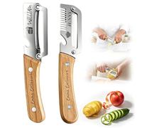 Custom Vegetable Peeler, Potato Peeler, Multifunctional Vegetable Peeler for Kitchen - 2Pcs Custom Laser Engraved On Wood Handle & Stainless Steel Body for Home Camping (B)