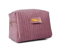 Custom Velvet Cosmetic Bag for Women, Personalised Name Makeup Bag, Travel Toiletry Bag, Cosmetic Organizer Pouch, Gift for Girl Birthday, Wedding, Bridesmaid, Bachelorette(Dirty Pink)