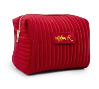 Custom Velvet Cosmetic Bag for Women, Personalised Name Makeup Bag, Travel Toiletry Bag, Cosmetic Organizer Pouch, Gift for Girl Birthday, Wedding, Bridesmaid, Bachelorette(Big Red)
