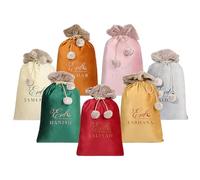 Custom Velvet Eid Mubarak Gift Sack - Luxury Fur Trim Present Bag