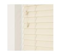 Custom Venetian Blinds with Strings - 50mm Slats - Smooth Faux Wood - Made To Measure (Creme, Up To 90cm (Width) x Up To 120cm (Drop)