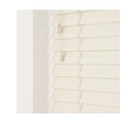 Custom Venetian Blinds with Strings - 50mm Slats - Smooth Faux Wood - Made To Measure (Misty White, Up To 150cm (Width) x Up To 180cm (Drop))