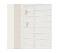 Custom Venetian Blinds with Strings - 50mm Slats - Smooth Faux Wood - Made To Measure (Ultra White, Up To 120cm (Width) x Up To 120cm (Drop))
