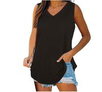 Custom Vests for Women UK 2026, Personalised Tank Tops V-Neck Sleeveless Summer T-Shirt Customisable Loose Fit Blouse with Photo Text Design Your Own Vest Tops Novelty Customised Tshirts