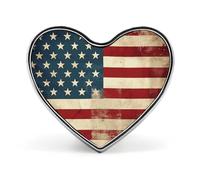 Custom Vintage American USA Flag Lapel Pin Aluminum Alloy Button Badge Personalized Heart Exquisite Brooch Classic Mini Pin for Backpacks Hat Suit Jacket Decoration
