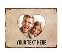 Custom Vintage Tin Sign with Text or Name, Personalised Couples Photo Metal Sign for Bedroom, Home Decor, Outdoor Wall Art, Gifts for Anniversary, Valentine's Day, 30×20 CM