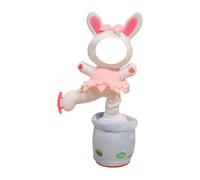 Custom Voice Recording Plush Toy - Personalized Sound Button Animal with Sing/Dance/Learn Functions | Recordable Teddy Bear & Bunny for Toddlers 1-3, Educational Travel Toys (Pink)