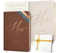 Custom Vow Books His & Hers - Ivory & Terracotta Linen Wedding Vow Books, Wedding Accessories for Brides & Grooms, His & Hers Gifts - Wedding Registry Must Haves 2025 & Elopement Essentials