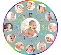 Custom Wall Clock,Photo Wall Clocks for Living Room Decor with Photo,Kids Silent Wall Clock,Personalized Photo Wall Hanging Time Clock for Birthday Wedding Valentine'S Day Christmas Photo Gift