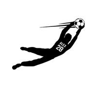Custom Wall Sticker Football Goalkeeper Personalized Name & Number Vinyl Art Wall Decals Home Decoration Boys Kids Room Extra Large - 119x84cm