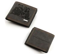 Custom Wallets for Men, Personalized Leather Wallet with Photo & Text Engraving, Bifold Wallet with 1 ID Slot 2 Bill Slots 8 Card Slots 1 Zip Mezzanine, Customized Gifts for Men Dad Husband - Balck