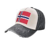 Custom Washed Jeans Hat - Color Block Denim Baseball Cap with Vintage Vibe Patriotic Banner 100% Cotton, Adjustable, Suitable for Men Women in All Black and White One Size