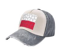 Custom Washed Jeans Hat - Color Block Denim Baseball Cap with Vintage Vibe Patriotic Banner 100% Cotton, Adjustable, Suitable for Nighttime Outdoor Gray One Size