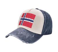 Custom Washed Jeans Hat - Color Block Denim Baseball Cap with Vintage Vibe Patriotic Banner 100% Cotton, Adjustable, Suitable for Men Women in All Navy Blue One Size