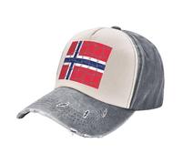 Custom Washed Jeans Hat - Color Block Denim Baseball Cap with Vintage Vibe Patriotic Banner 100% Cotton, Adjustable, Suitable for Men Women in All Gray One Size