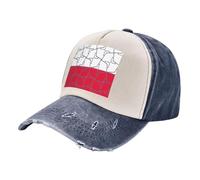 Custom Washed Jeans Hat - Color Block Denim Baseball Cap with Vintage Vibe Patriotic Banner 100% Cotton, Adjustable, Suitable for Nighttime Outdoor Navy Blue One Size