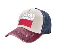 Custom Washed Jeans Hat - Color Block Denim Baseball Cap with Vintage Vibe Patriotic Banner 100% Cotton, Adjustable, Suitable for Nighttime Outdoor Tibetan Red One Size