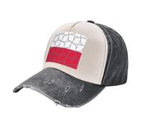Custom Washed Jeans Hat - Color Block Denim Baseball Cap with Vintage Vibe Patriotic Banner 100% Cotton, Adjustable, Suitable for Nighttime Outdoor Black and White One Size