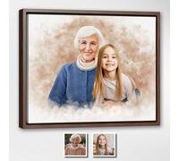 Custom Watercolor Family Portrait from Multiple Photos on Canvas, Personalized Memorial Painting, Add a Loved One to Photo, Custom Portrait Gift