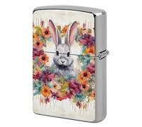 Custom Watercolor Rabbit Lighter Case Personalized Metal Lighter Cover Holder Reusable Shockproof Protective Lighters Without Insert Gift for Men Women Dad Husband